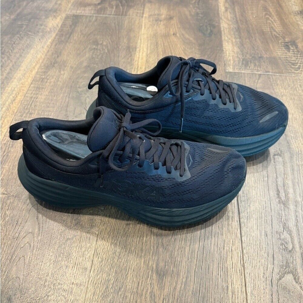 Hoka One One Black Athletic Shoes with Chunky Sole